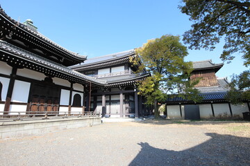 Fototapeta premium Drum Tower and Scripture Repository in Nishi Hongwanji Temple, Kyoto, Japan