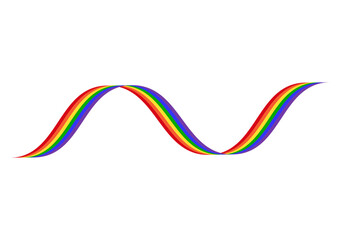 LGBT Pride Month. Pride Rainbow Ribbon for Background or Banner Template. Gay, Lesbian, Bisexual and Transgender Community. Vector Illustration. 