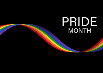LGBT Pride Month. Pride Rainbow Background. Gay, Lesbian, Bisexual and Transgender Community. Vector Illustration. 
