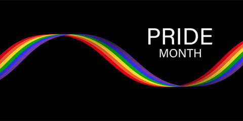 LGBT Pride Month. Pride Rainbow Background and Banner Template. Gay, Lesbian, Bisexual and Transgender Community. Vector Illustration. 