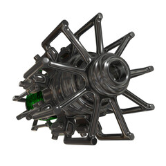 Metal abstract shape, 3d render © neurostructure