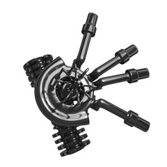 Metal abstract shape, 3d render © neurostructure