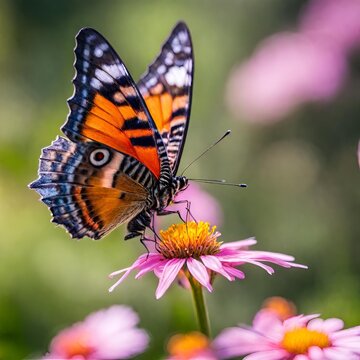 butterfly on a blooming flower - 1