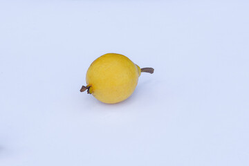 Red guava fruit on a white background, red guava is an alternative for traditional medicine
