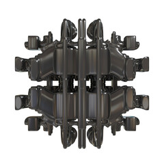 Metal abstract shape, 3d render