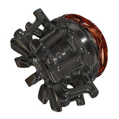 Metal abstract shape, 3d render © neurostructure