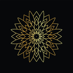 Circular pattern in the form of a mandala. Henna tatoo mandala.