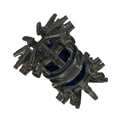 Metal abstract shape, 3d render © neurostructure