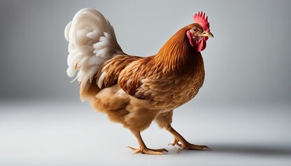 farm chicken, isolated white background. copy space for text
