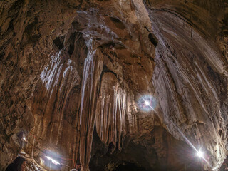 Cueva de Las Güixas, Villanúa, Pyrenees, Huesca, Aragon, Spain. Cave that can be visited in Villanua