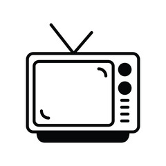 television icon with white background vector stock illustration