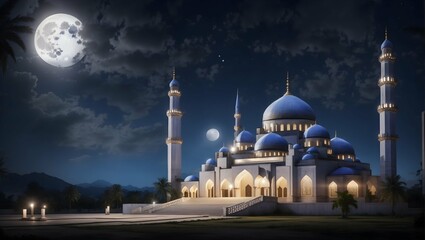 Fototapeta na wymiar beautiful art night mosque
