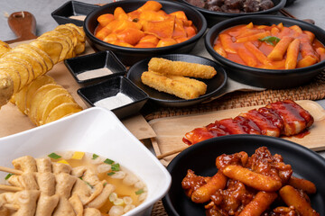 whirlwind, potato, sotteok sotteok, assorted, fried, chicken gangjeong, wheat tteokbokki, fish...