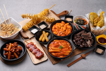 whirlwind, potato, sotteok sotteok, assorted, fried, chicken gangjeong, wheat tteokbokki, fish...