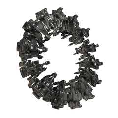 Metal abstract shape, 3d render