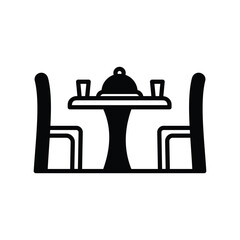 dinning table icon with white background vector stock illustration