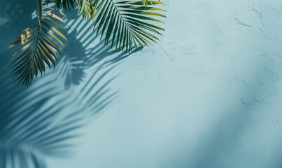 Summer Hues, Light Blue and Leaf Silhouettes