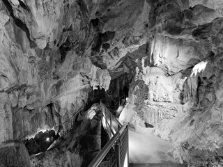 Cueva de Las Güixas, Villanúa, Pyrenees, Huesca, Aragon, Spain. Cave that can be visited in...
