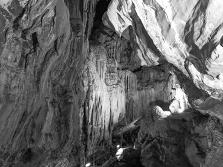 Cueva de Las Güixas, Villanúa, Pyrenees, Huesca, Aragon, Spain. Cave that can be visited in...