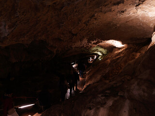 Cueva de Las Güixas, Villanúa, Pyrenees, Huesca, Aragon, Spain. Cave that can be visited in...