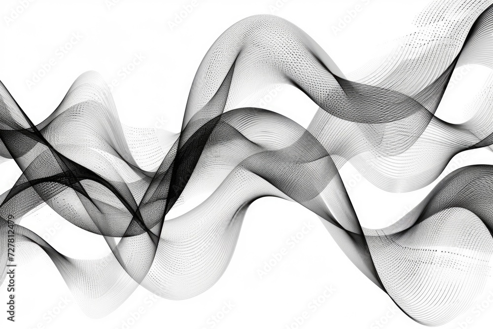 Aufkleber A captivating black and white photo capturing a wave of smoke. Perfect for adding an atmospheric touch to various projects