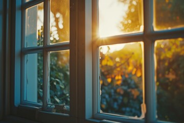 Fototapeta premium Sunlight streaming through a window in a house. Perfect for interior design or home improvement projects