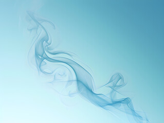 Ethereal Swirling Smoke on Soft Blue - Serene Background with Graceful Twirls, Concept of Tranquility and Elegance, Delicate Dance-like Smoke Trails Image for Relaxation and Design, Subtle Smoke
