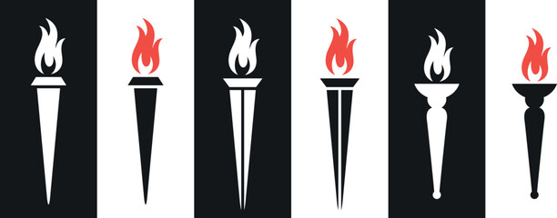 Torch logo. Isolated  torch on white background