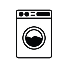 washer icon with white background vector stock illustration