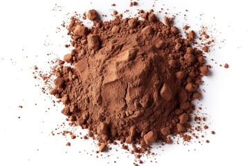 Cocoa powder piled on a white surface. Can be used for baking or cooking related content