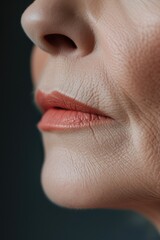 A close-up shot of a woman's lips. Perfect for beauty, cosmetics, or fashion-related projects