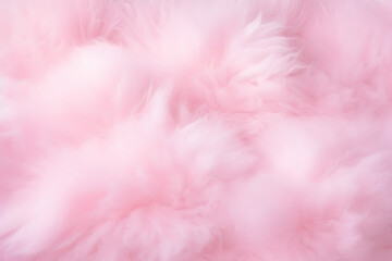Colorful pink fluffy cotton candy background, soft color sweet candyfloss, abstract blurred dessert texture. Generative AI. - obrazy, fototapety, plakaty