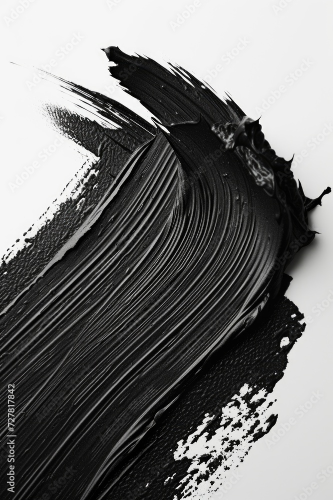 Aufkleber Close up view of black paint on a white surface. Versatile image suitable for various design projects