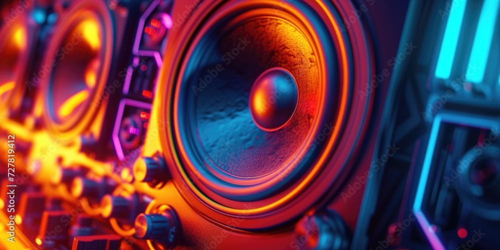 Leinwandbilder speaker close-up in a room. suitable for technology or audio-related projects