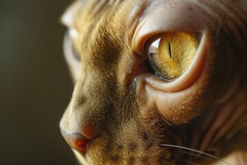 A close-up view of a cat with striking yellow eyes. Perfect for adding a touch of mystery and elegance to any project