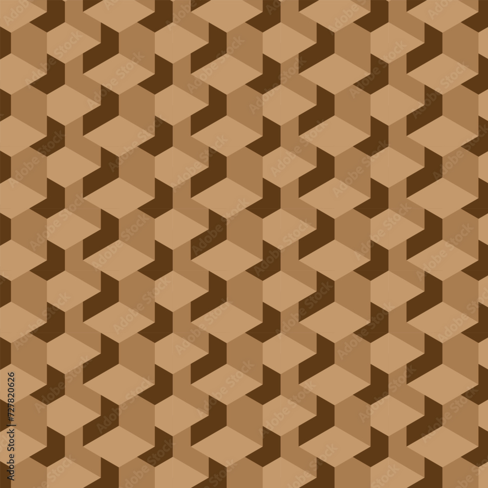 Poster abstract seamless repeatable brown polygon pattern.