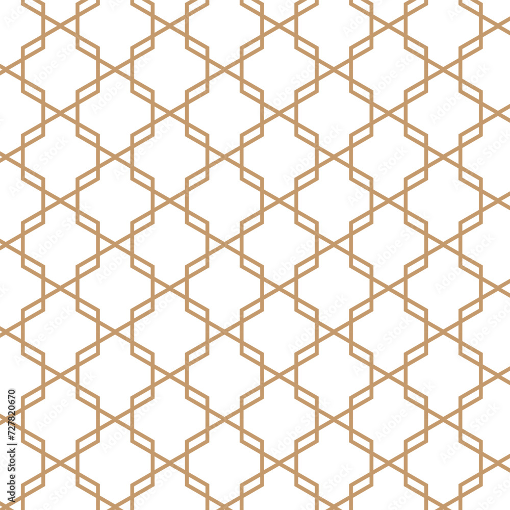 Poster abstract seamless repeatable brown cross polygon pattern.