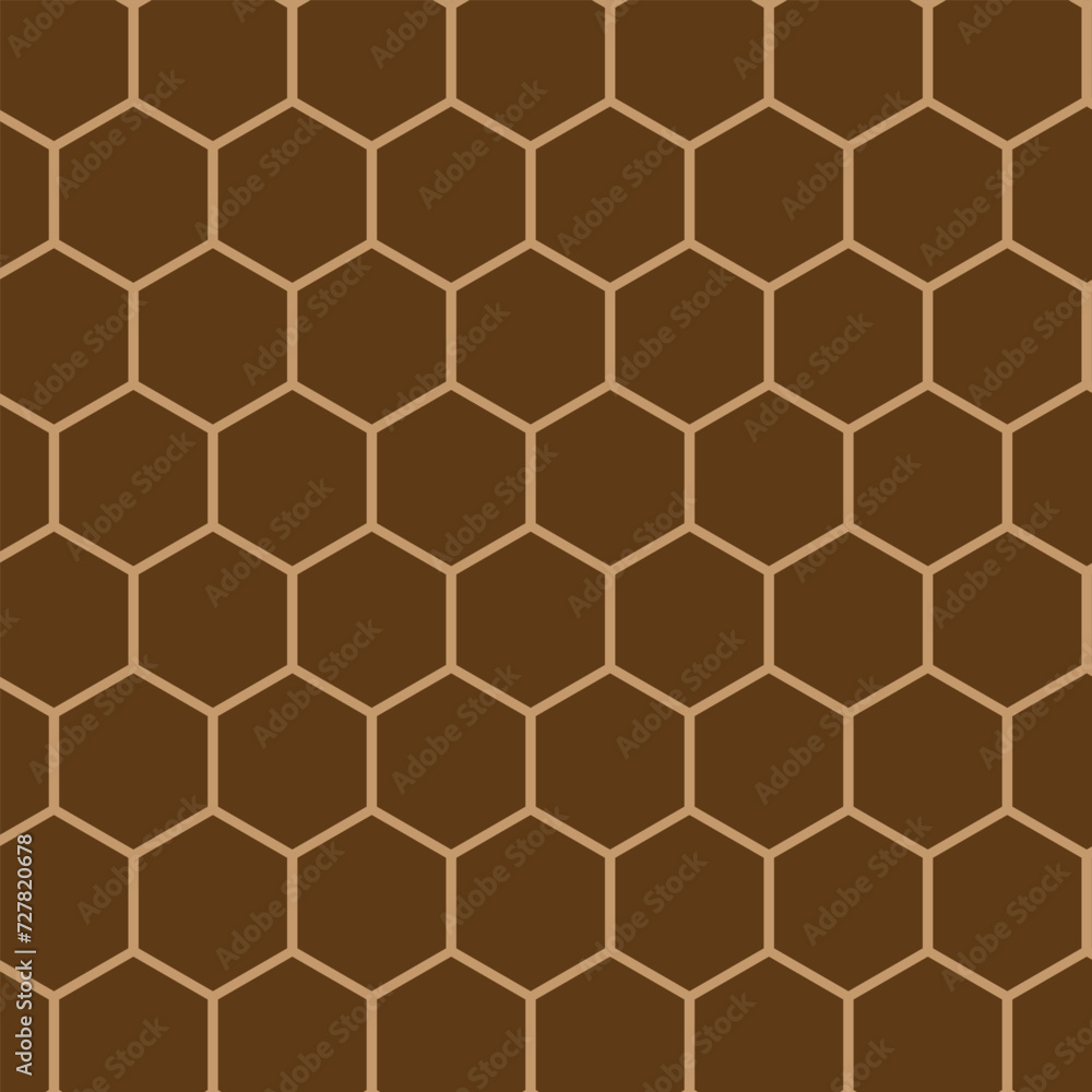 Poster abstract seamless repeatable brown polygon pattern on brown.