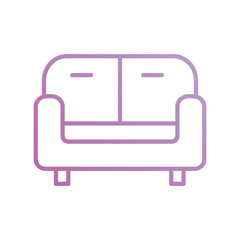 sofa icon with white background vector stock illustration