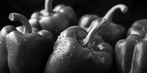 Peppers with water droplets. Can be used in cooking or food-related designs