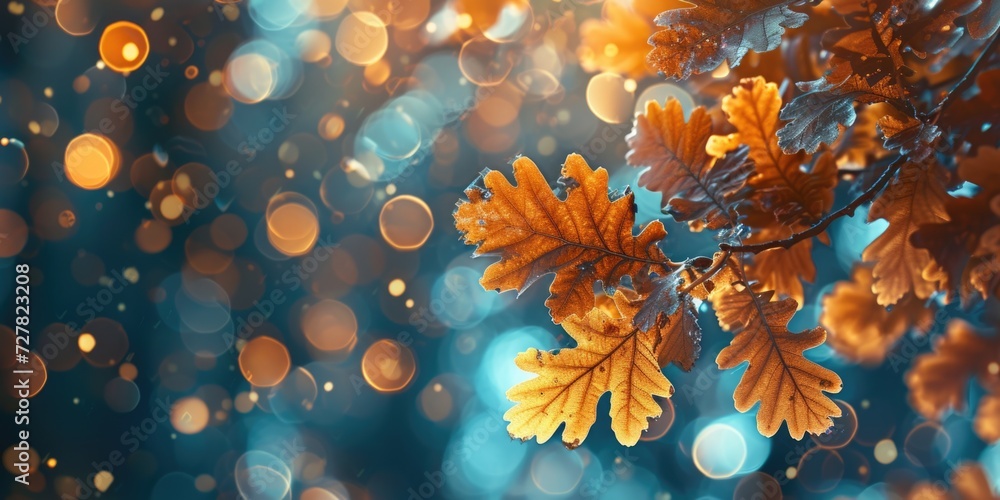 Aufkleber a close-up view of a bunch of leaves on a tree. this image can be used to showcase the beauty of nat