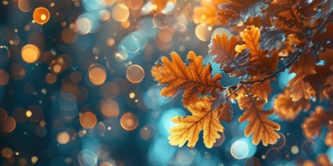A close-up view of a bunch of leaves on a tree. This image can be used to showcase the beauty of nature or to represent the changing seasons