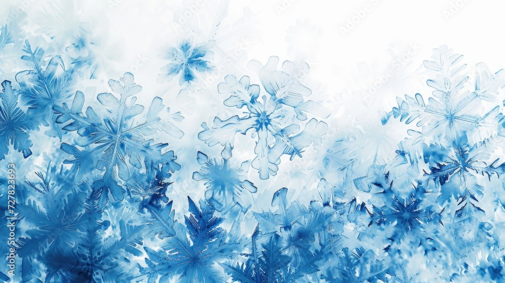 Poster a close-up image of a bunch of snow flakes. perfect for winter-themed designs or weather-related art