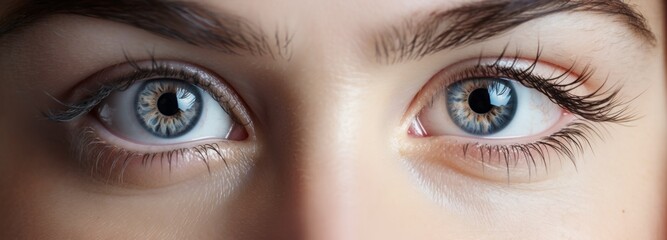 Obraz premium Closeup shot of two woman eyes