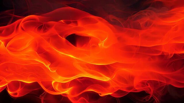 Abstract pattern resembling flames and smoke, blending red, orange, and black, giving a fluid and dynamic impression.
