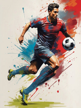 Colored oilpaint Sports illustration
