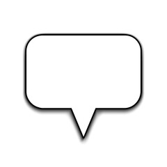 Empty chat bubble icon with shadow, empty speech bubble, empty talk sign, thought sign - vector