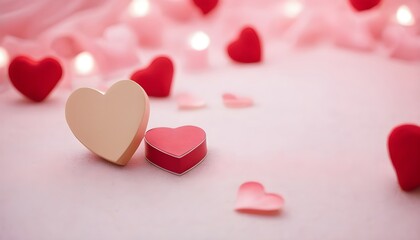 Obraz premium hearts on a red background