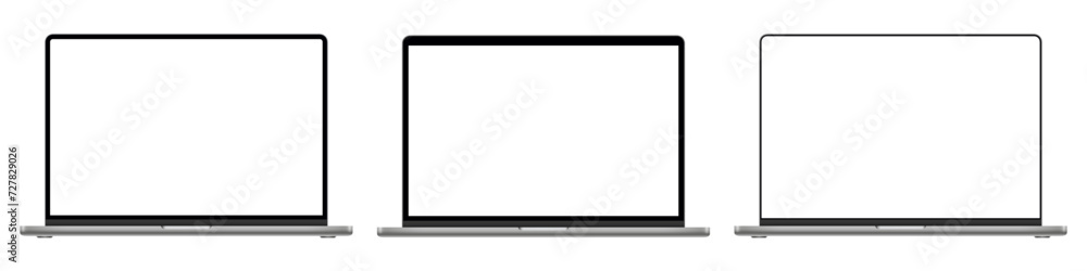 Poster set modern laptop mockups, modern mobile different computer devices mockup