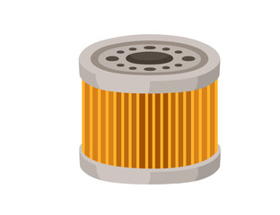 Paper oil filter for car vector illustration isolated on white background